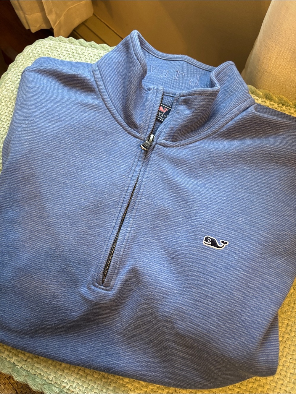 Vineyard Vines Men’s Light Blue Half-Zip Sweater